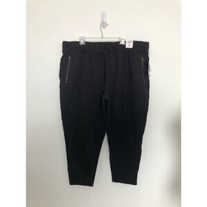 Celebrity Pink Black High Rise Drawstring Ankle Casual Pants -3X